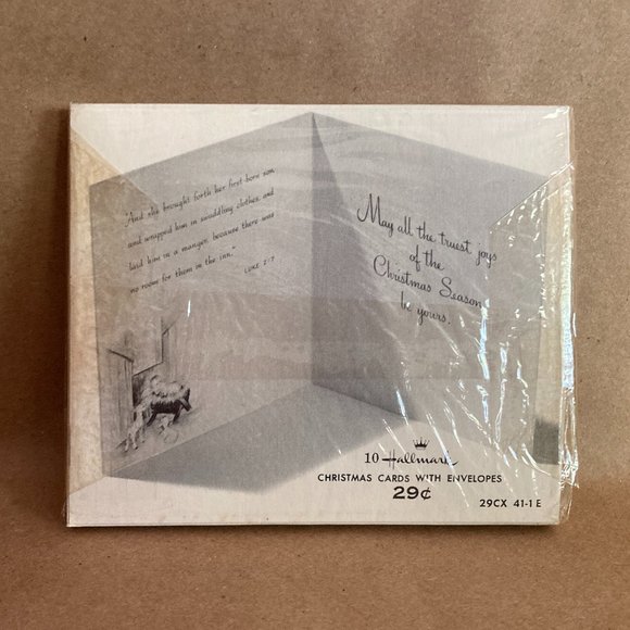 Vintage Religious Christmas Cards Set of 3 Illustrated  Vintage Pack of Christmas Cards / Unused Unopened/ Nativity